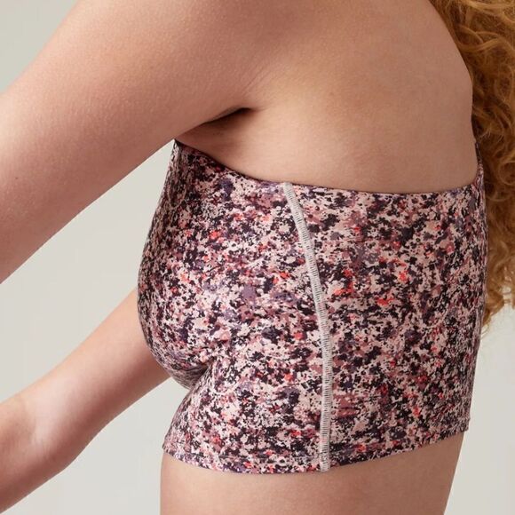 NWOT Athleta CONSCIOUS CROP BRA Floral Yoga Wicking High Coverage Cropped S Gym - Picture 4 of 15